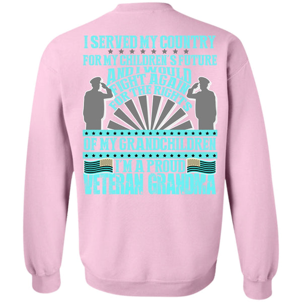 I Love Veteran T Shirt, I'm A Proud Veteran Grandma Sweatshirt