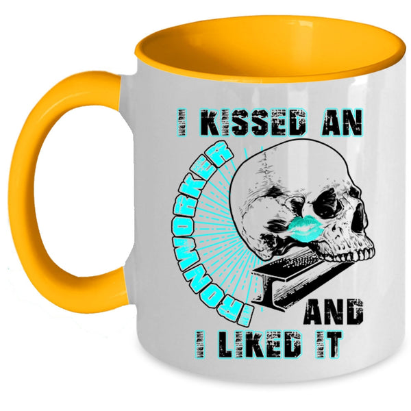 I Love Ironworker Coffee Mug, I Kissed An Ironworker And I Like It Accent Mug