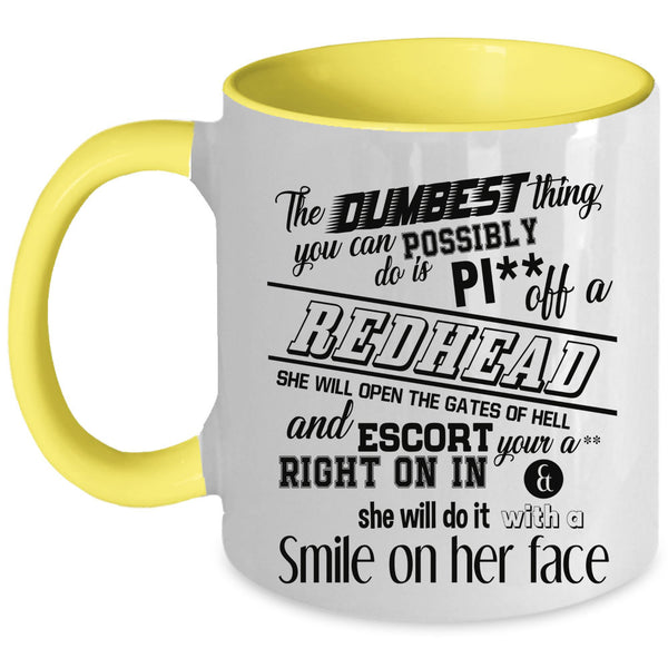 Cool Gift For Hairstylist Coffee Mug, Redhead Accent Mug