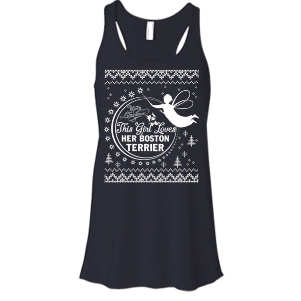Merry Christmas T Shirt, This Girl Loves Her Boston Terrier T Shirt, Cool T Shirt