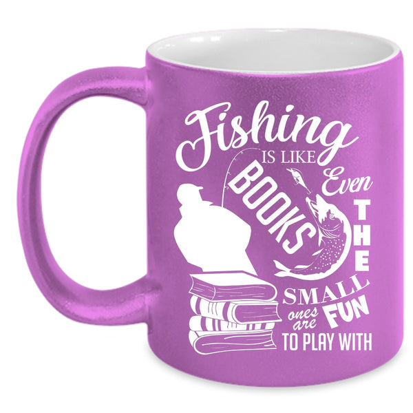 Fishing Is Like Books Coffee Mug, Cool Gift For Fisher Coffee Cup