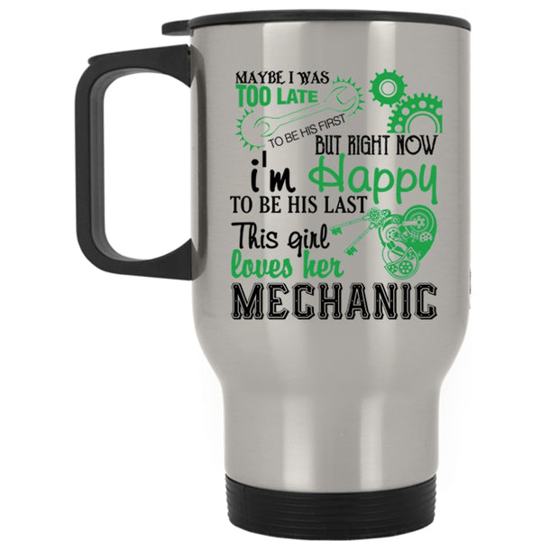 Cute Mechanic's Wife Travel Mug, This Girl Loves Her Mechanic Mug
