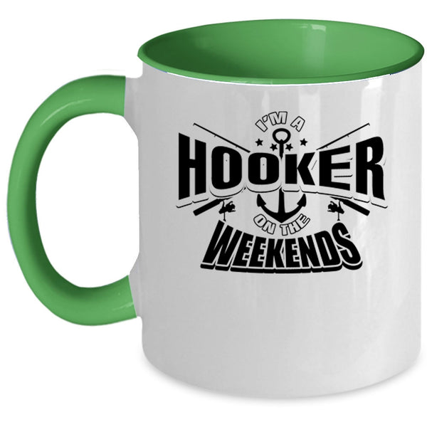Funny Fishing Coffee Mug, I'm Fishing On The Weekends Accent Mug