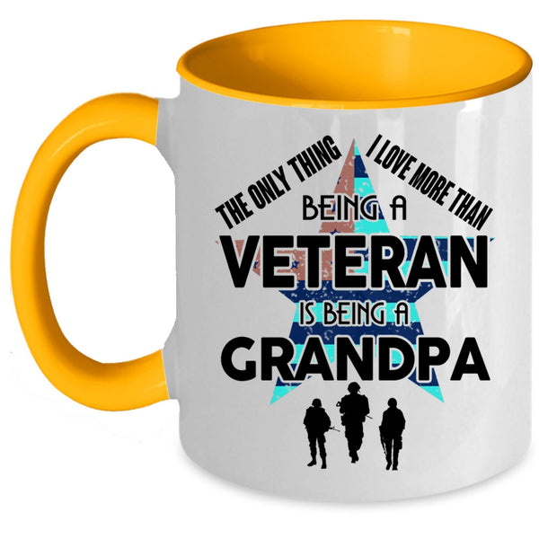 Being A Grandpa Coffee Mug, I Love Being A Veteran Accent Mug