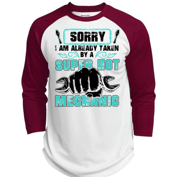 I Am Already Taken By A Hot Mechanic T Shirt, I Love Mechanic T Shirt, Awesome T-Shirts  (Polyester Game Baseball Jersey)