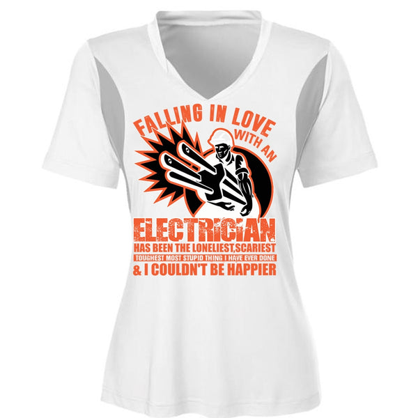 Falling In Love With An Electrician T Shirt, I Love Electrician T Shirt, Awesome T-Shirts