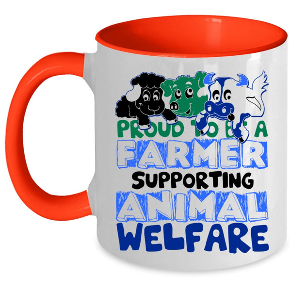Supporting Animal Coffee Mug, Proud To Be A Farmer Accent Mug