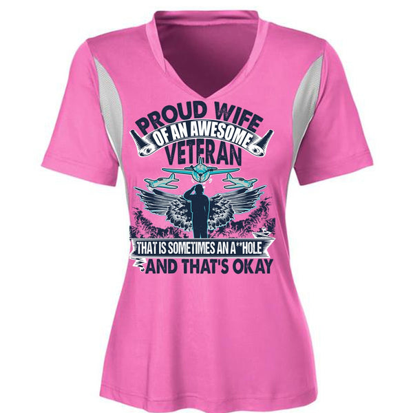 Proud Wife Of An Awesome Veteran T Shirt, I Love Veteran T Shirt, Awesome T-Shirts