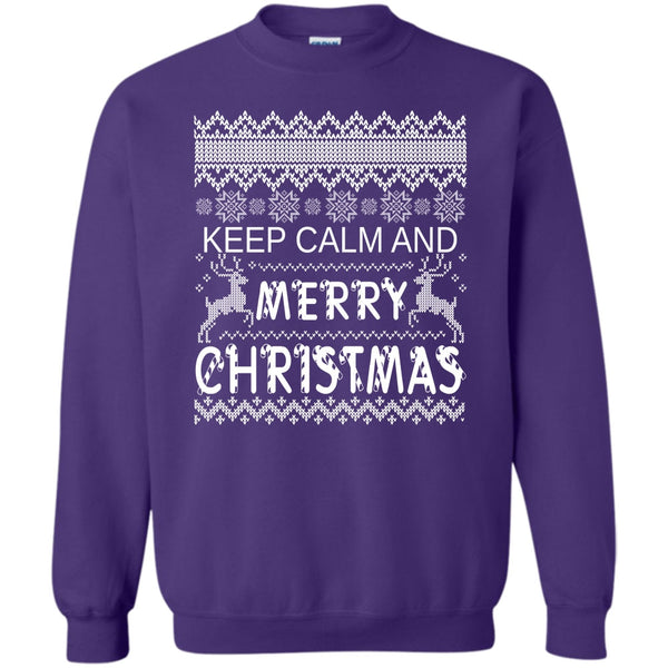 Keep Calm T Shirt, Merry Christmas Gift Sweatshirt