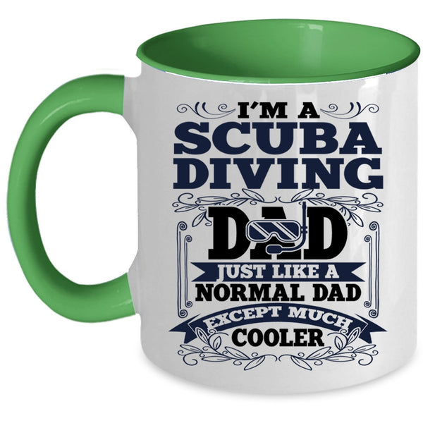 Cool Scuba Diving Dad Coffee Mug, I'm A Scuba Diving Dad Accent Mug