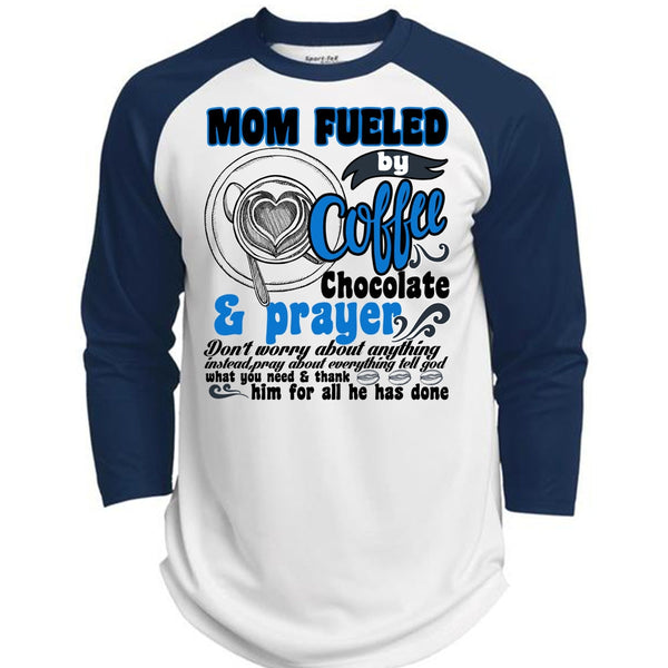 Mom Fueled By Coffee Chocolate T Shirt, I Love Coffee T Shirt, Awesome T-Shirts  (Polyester Game Baseball Jersey)