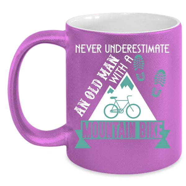 An Old Man With A Mountain Bike Coffee Mug, Cute Grandpa Coffee Cup