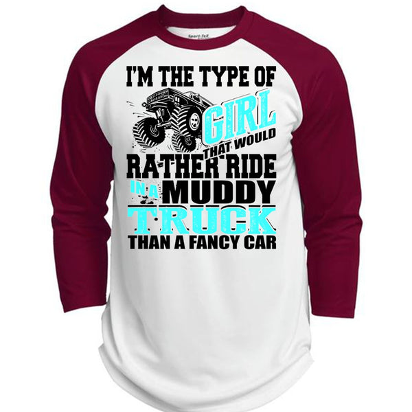 Ride In A Muddy Truck T Shirt, I Love Jeep T Shirt, Awesome T-Shirts  (Polyester Game Baseball Jersey)