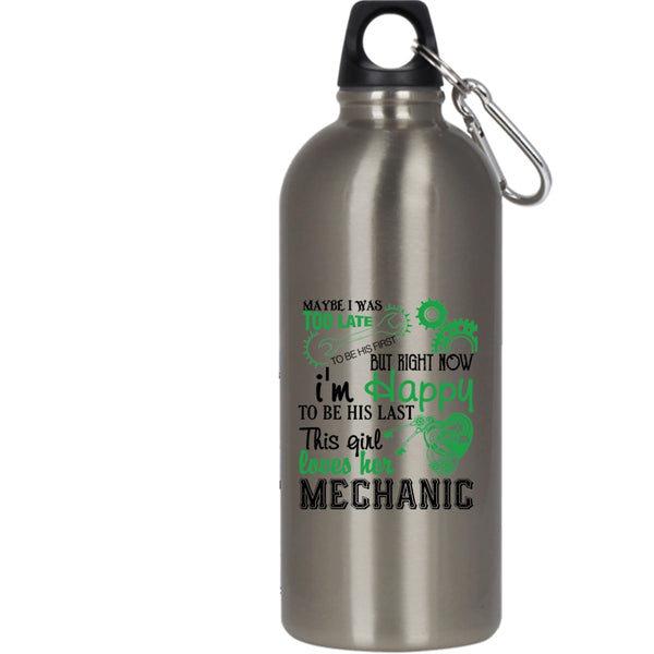This Girl Loves Her Mechanic 20 oz Stainless Steel Bottle,Cute Mechanic's Wife Outdoor Sports Water Bottle