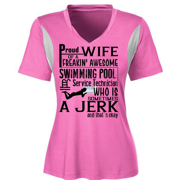 Proud Wife Of A Freaking Awesome Swimming T Shirt, I Love Swimmer T Shirt, Awesome T-Shirts