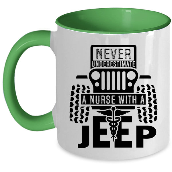 Cool Gift For Nurses Coffee Mug, A Nurse With A Jeep Accent Mug