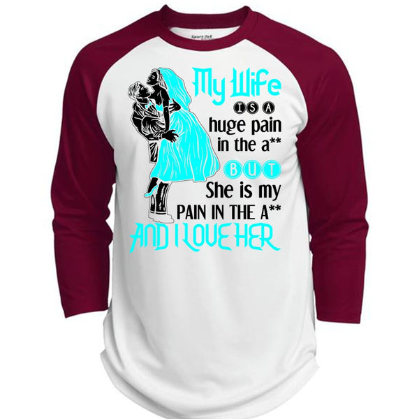 My Wife Is A Huge Pain T Shirt, Being A Wife T Shirt, Awesome T-Shirts  (Polyester Game Baseball Jersey)