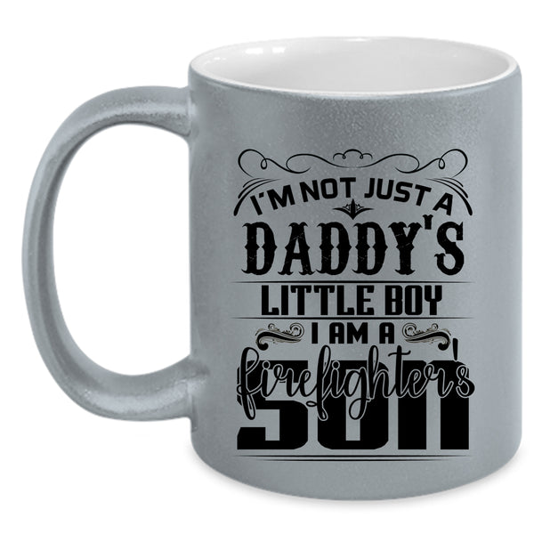 Daddy And Son Coffee Mug, I Am A Firefighter's Son Accent Mug