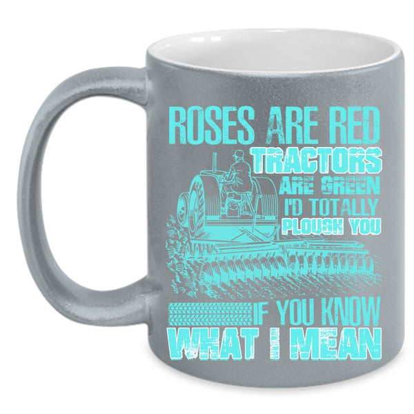 Funny Gift For Farmers Coffee Mug, Roses Are Red Tractors Are Green Accent Mug