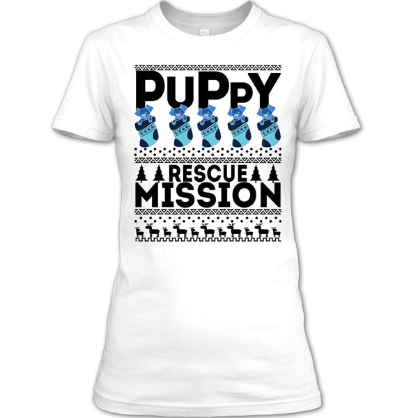 Puppy Rescue Mission T Shirt, Dog Merry Christmas T Shirt