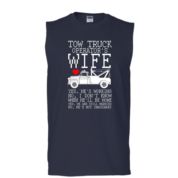 Tow Truck Operator's Wife T Shirt, I'm A Truck Operator's Wife T Shirt, Cool T Shirt (Men's Cotton Sleeveless)