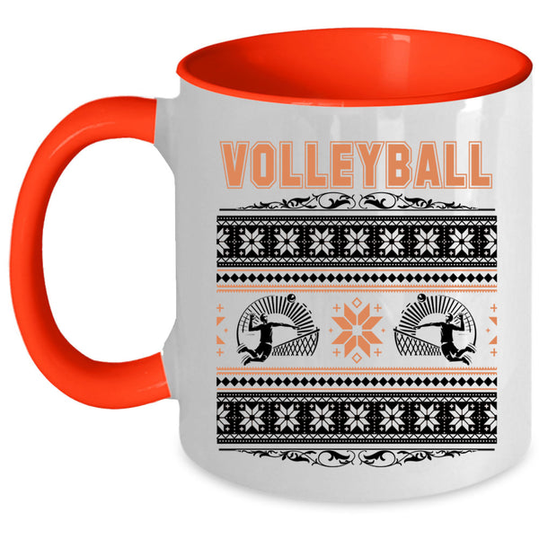 Christmas Family Holiday  Coffee Mug, Volleyball Accent Mug