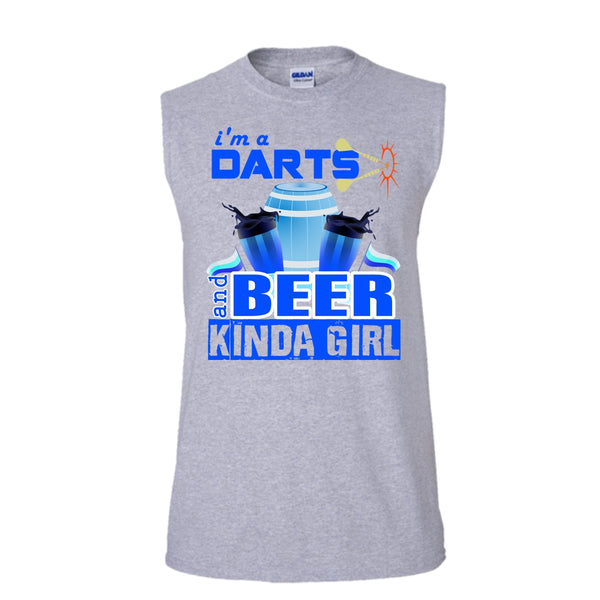 I'm A Darts T Shirt, Coolest Darts Girl T Shirt, Awesome t-shirts (Men's Cotton Sleeveless)