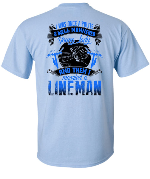 I Married A Lineman T Shirt, I Love Lineman T Shirt