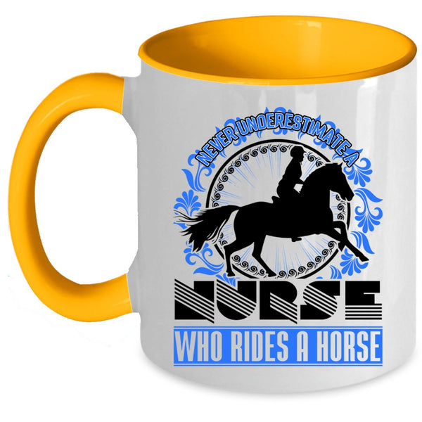 Cute Gift For Nurses Coffee Mug, Nurse Rides A Horse Accent Mug