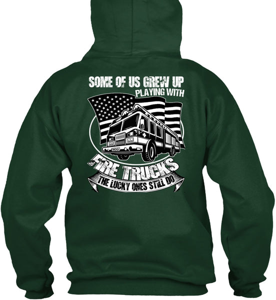 Playing With Fire Trucks T Shirt, I Love Firefighter T Shirt