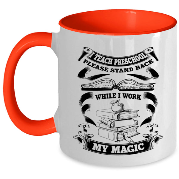 Awesome Preschool Teacher Coffee Mug, I Teach Preschool Accent Mug