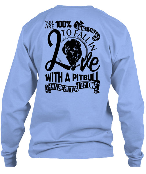 Fall In Love With A Pit Bull T Shirt, I Love Dog T Shirt
