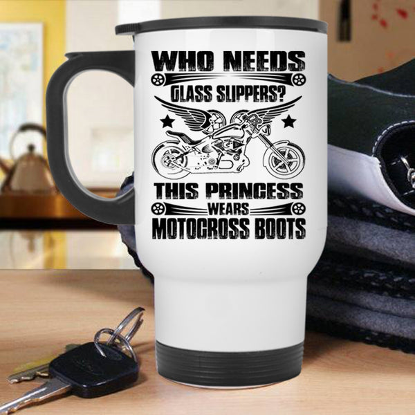 Awesome Motorcycles Travel Mug, This Princess Wears Motocross Boots Mug