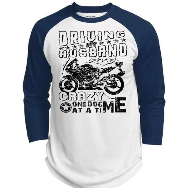 Driving My Husband Crazy One Dog At A Time Shirt, My Favorite T Shirt  (Polyester Game Baseball Jersey)