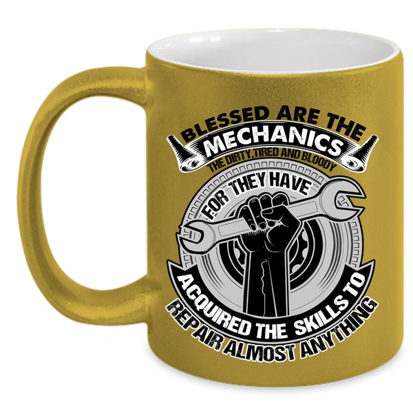 Awesome Mechanics Coffee Mug, Blessed Are The Mechanics Accent Mug