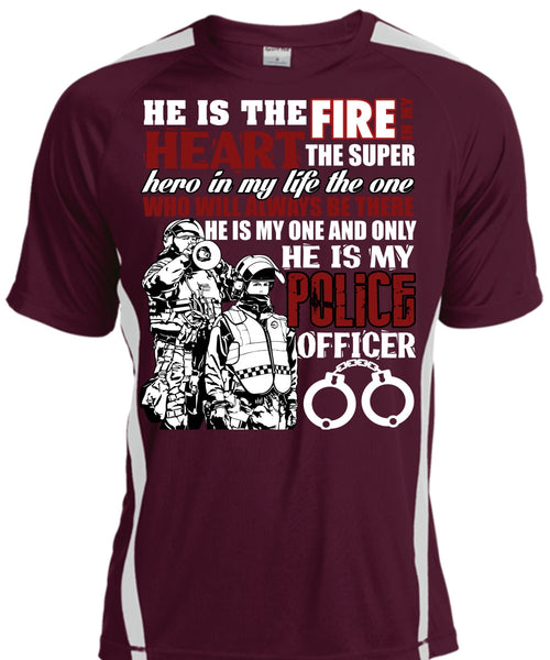 He Is My Police Officer T Shirt, The Fire In My Heart T Shirt, Cool Shirt