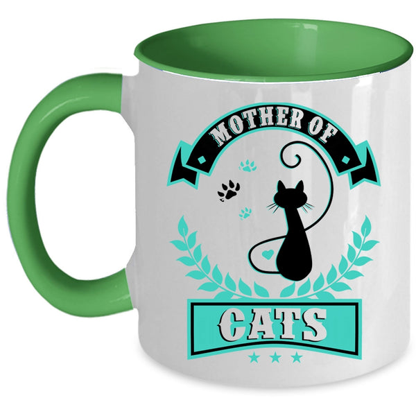 Cute Gift For Mom Coffee Mug, Mother Of Cats Accent Mug