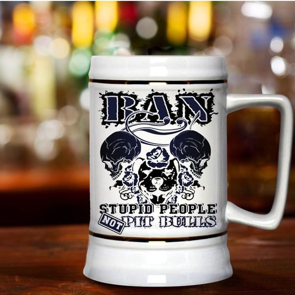 Cute Gift For Dog Lovers Beer Stein 22oz, Awesome Pit Bull Beer Mug