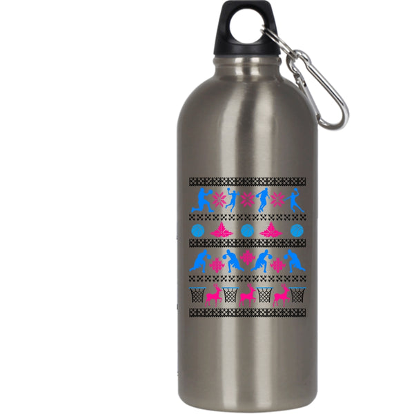 Awesome Basketball 20 oz Stainless Steel Bottle,Merry Christmas Outdoor Sports Water Bottle