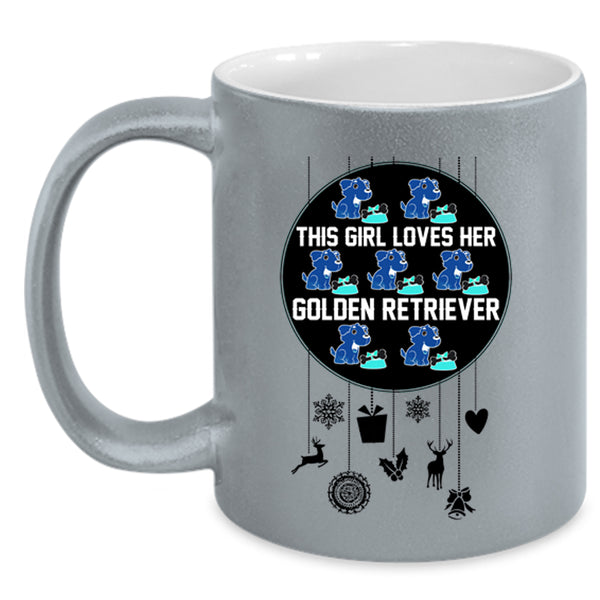 Cute Girls Coffee Mug, This Girl Loves Her Golden Retriever Accent Mug