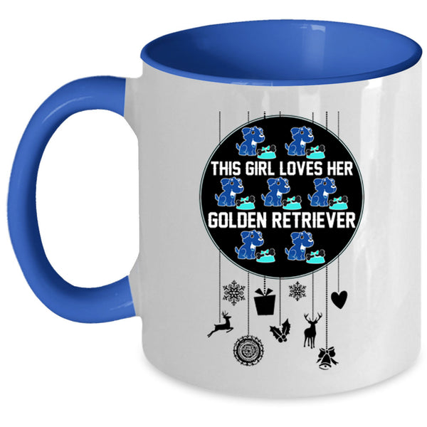 Cute Girls Coffee Mug, This Girl Loves Her Golden Retriever Accent Mug