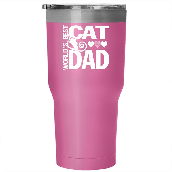 World's Best Cat Dad Tumbler 30 oz Stainless Steel, Cool Cat Dad Travel Mug