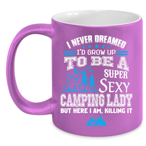 I'd Grow Up To Be A Camping Lady Coffee Mug, Cute Camping Lady Coffee Cup
