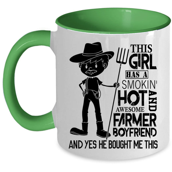 Awesome Farmer Coffee Mug, This Girl Has A Farmer Boyfriend Accent Mug