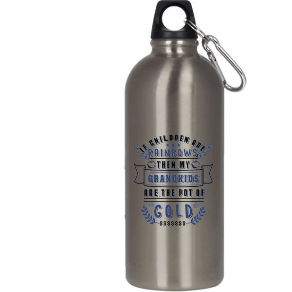 Children Are Rainbows 20 oz Stainless Steel Bottle,My Grandkids Are The Pot Of Gold Outdoor Sports Water Bottle