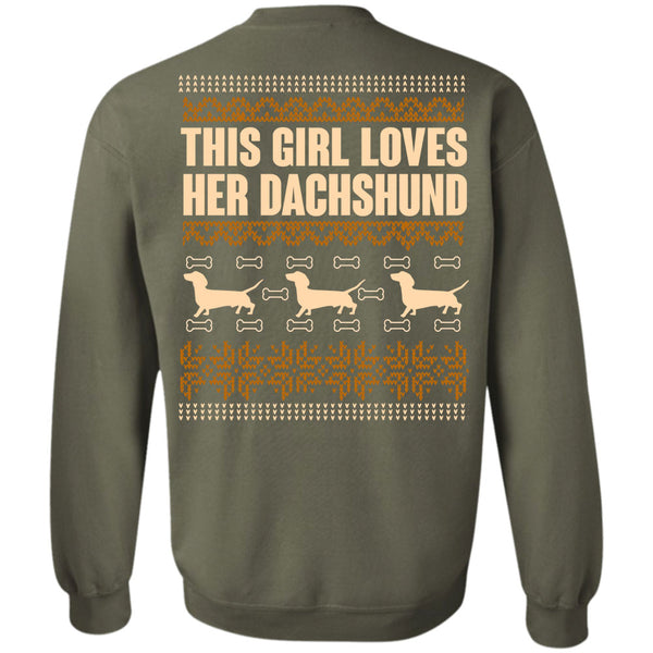 I Love Dachshund T Shirt, This Girl Loves Christmas Sweatshirt