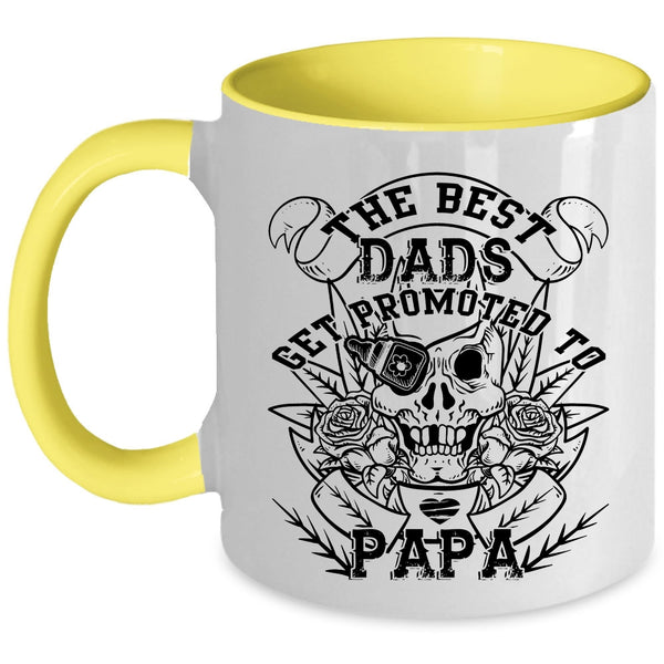 Best Dad Ever Coffee Mug, The Best Dads Get Promoted To Papa Accent Mug