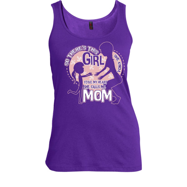 She Kinda Stole My Heart T Shirt, He Calls Me Mom Tank Top