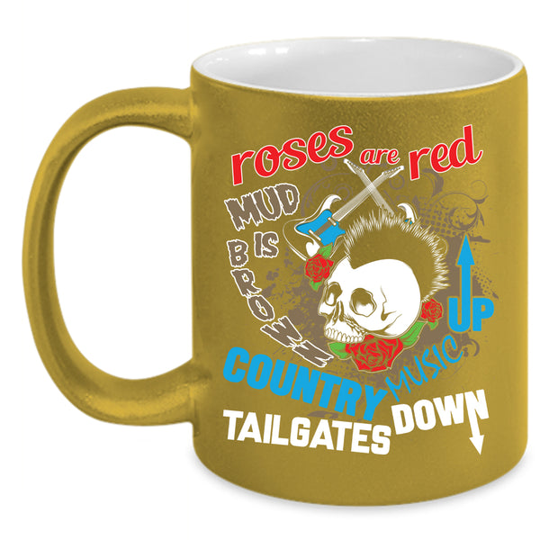 Roses Are Red Coffee Mug, Country Music Up Coffee Cup