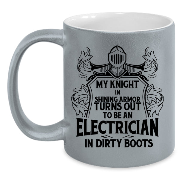 Cute Electricians Coffee Mug, To Be An Electrician In Dirty Boots Accent Mug